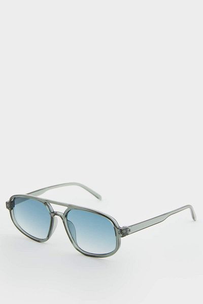 DeFacto Women's Green Plastic Frame Young Glass Oval Uv Sunglasses F0594Axns
