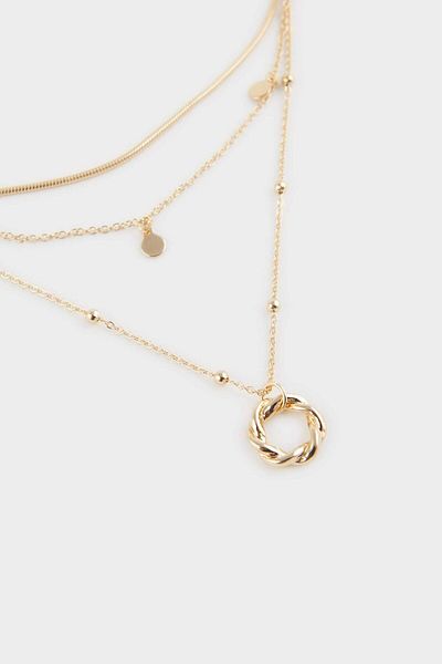 DeFacto Women's 3-Piece Gold Necklace F5958Axns