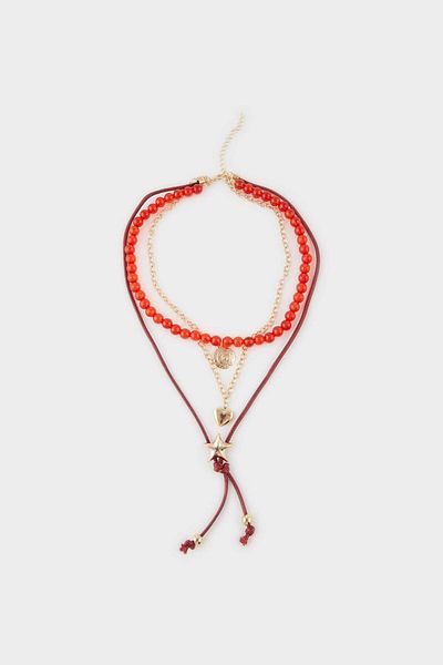 DeFacto Women's 3-Piece Red Necklace F4055Axns
