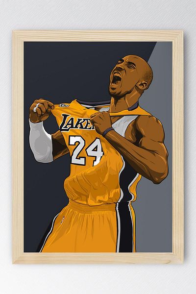 Saturn Pictură înrămate Kobe Bryant - Pictură poster NBA de baschet
