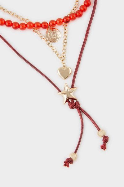 DeFacto Women's 3-Piece Red Necklace F4055Axns
