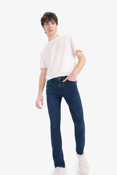 DeFacto Pedro Slim Fit, model îngust, talie normală, pantaloni de jeans cu picioare înguste A7085AX25SP