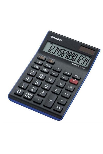 Sharp Sharp Desktop Calculator, 14 Digits, Blue, EL-145T-BL