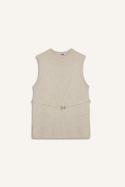 DeFacto Crew Neck Belt Detailed Knitwear Vest F0156Ax25Wn