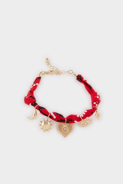 DeFacto Women's Red Gold Charm Necklace F4044Axns