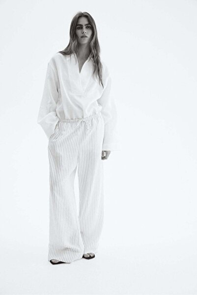 H&M بنطلون واسع برباط