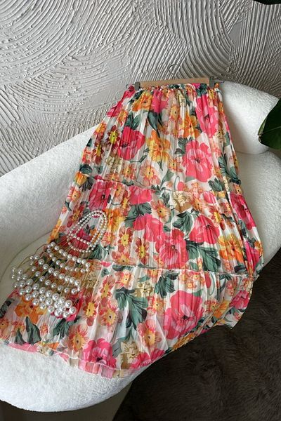 Poliyance Lara Pink Floral Skirt