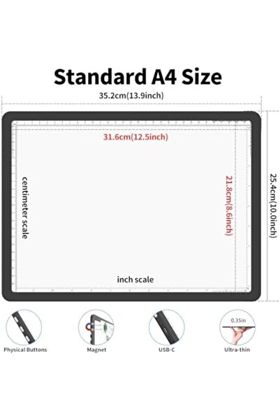 Generic Phylosal Rechargeable A4 LED Light Pad for Diamond Painting