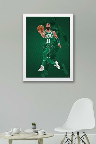 Saturn Pictură înrămată Kyrie Irving - Pictură poster NBA de baschet