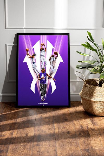 Saturn Kyrie Irving Framed Painting - Dallas Mavericks Nba Poster Painting