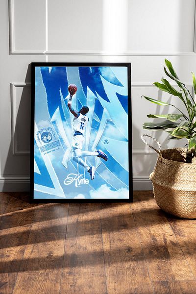 Saturn Pictură înrămată Kyrie Irving - Pictură poster NBA de baschet