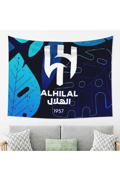 Generic Al Hilal Logo Polyester Home Decor, Cheerleading Tool and Perfect Gift for Fans, 150*130cm