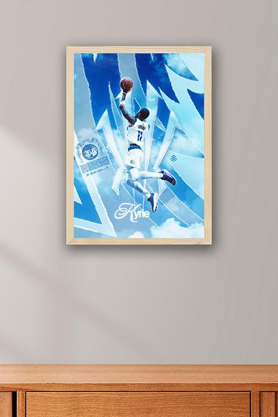 Saturn Pictură înrămată Kyrie Irving - Pictură poster NBA de baschet