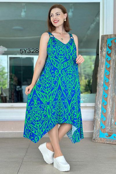 İnce Topuk Viscose Dress with Ring Strap 5Y328