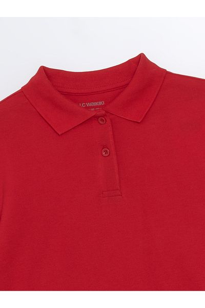 LC Waikiki Polo Collar Long Sleeve Girl's T-Shirt