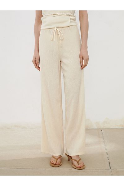 LC Waikiki Elastic Waist Textured Women's Trousers