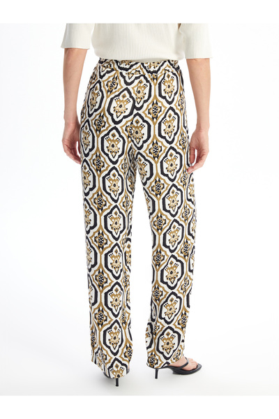 LC Waikiki Vzorované dámské kalhoty s elastickým pasem