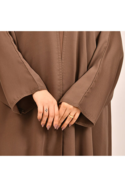 Beyond Brown wrap abaya with summer fabric