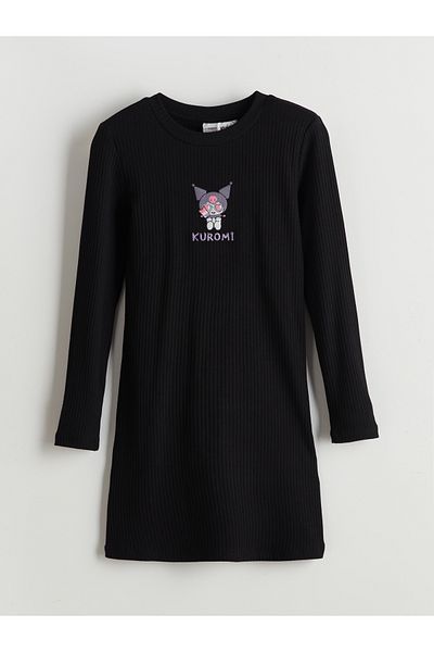 LC Waikiki Φόρεμα για κορίτσια με στάμπα Kuromi με λαιμόκοψη