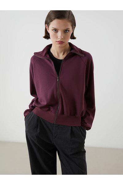 LC Waikiki Hanorac oversize pentru femei cu fermoar cu guler ridicat