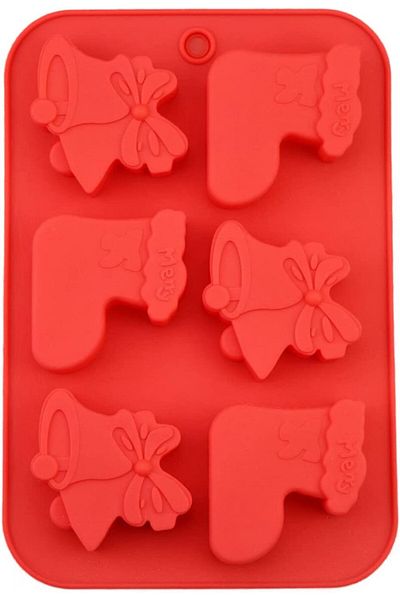 DYWW Christmas Cake Mold, Red, Silicone, 25.8 X 17 X 2.5 Cm