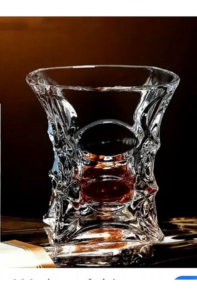 Yenigeldi 1 Piece Scottish Style Crystal Look Whiskey Bourbon Cocktail Glass