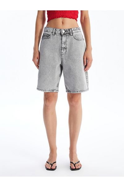 LC Waikiki Women's Bermuda Fit Jean Shorts