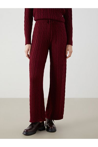 LC Waikiki Women's Self Patterned Knitwear Pants with Elastic Waist
