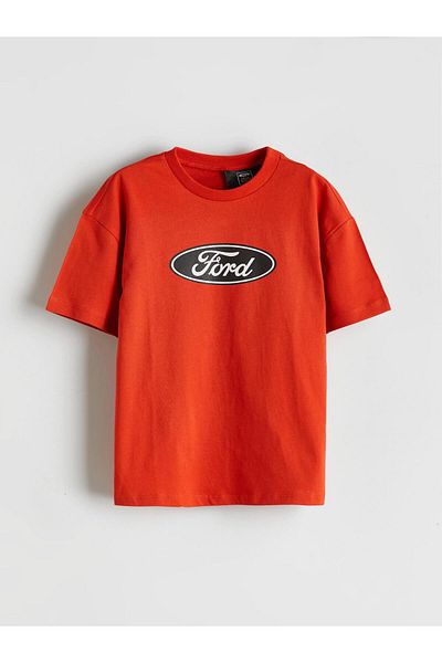 LC Waikiki Crew Neck Ford Printed Boys' T-Shirt