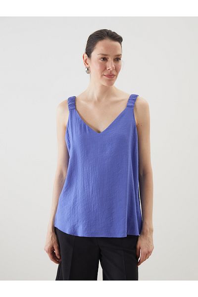LC Waikiki V-Neck Textured Women's Blouse