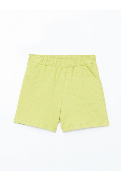 LC Waikiki Elastic Waist Textured Girl's Shorts