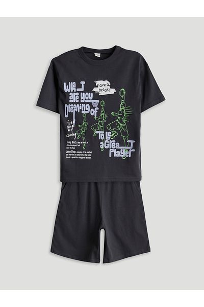 LC Waikiki Crew Neck Boys T-Shirt and Shorts