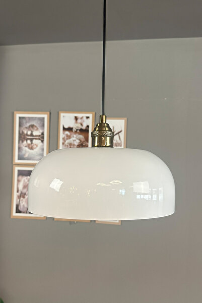 Bamyum Beyaz Rocha Metal Avize Lale Başlık Salon Masaüstü Mutfak Otel Tekli Avize Lamba Aydınlatma