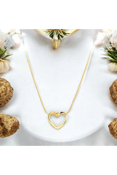 feyza collection Heart Knot Steel Necklace