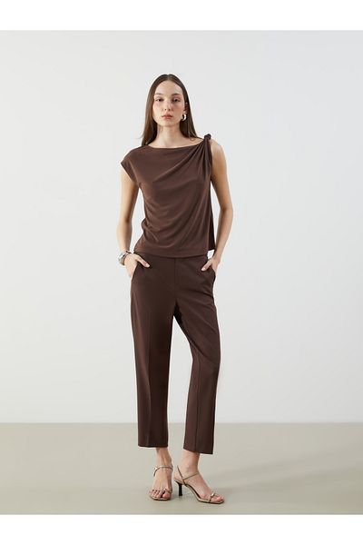 LC Waikiki Standard Fit Women's Trousers with Elastic Waist