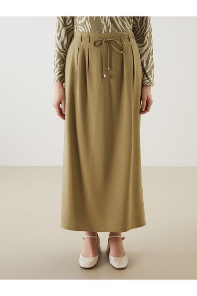 LC Waikiki Linen Look Skirt with Elastic Waist
