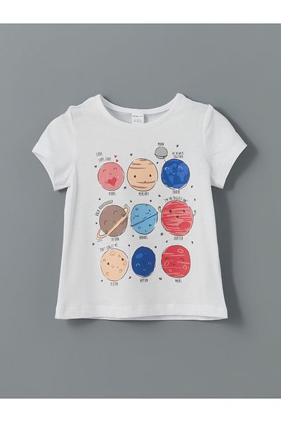 LC Waikiki Tricou pentru fetiță cu imprimeu cu gât crew