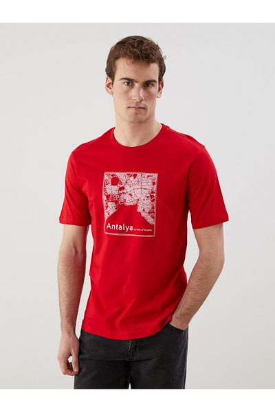 LC Waikiki Crew Neck Antalya Printed Combed Cotton Men's T-Shirt