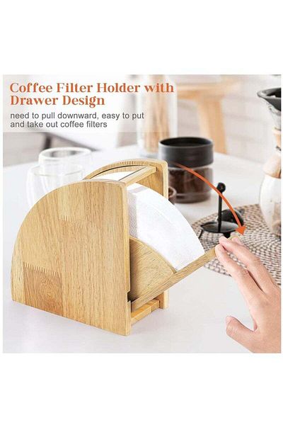 COOYA Coffee Filter Holder,with Dustproof Cover Filter Paper Organizer,for #1#2 V 60 Coffee Filters