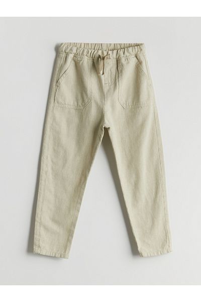 LC Waikiki Boys' Linen Look Trousers with Elastic Waist