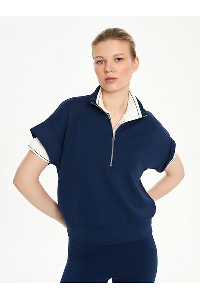 LC Waikiki Women's Stand Collar Oversize T-Shirt