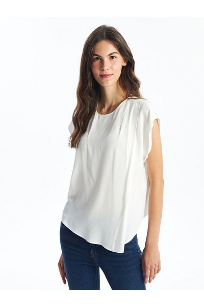 LC Waikiki Crew Neck Plain Short Sleeve Women's Blouse