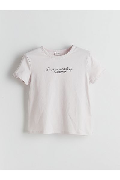 LC Waikiki Crew Neck Printed Girl's T-Shirt