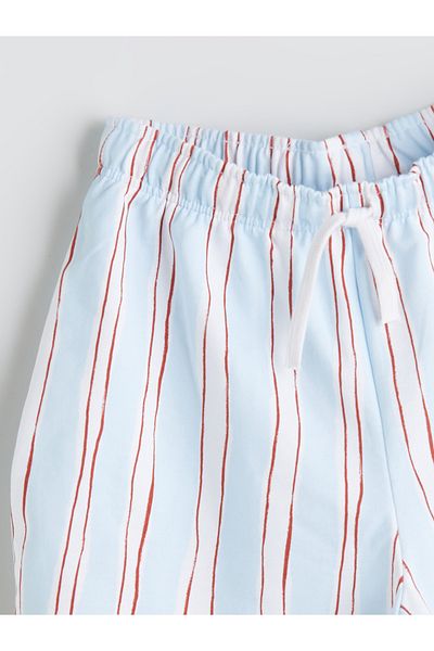 LC Waikiki Girl's Striped Shorts with Elastic Waist