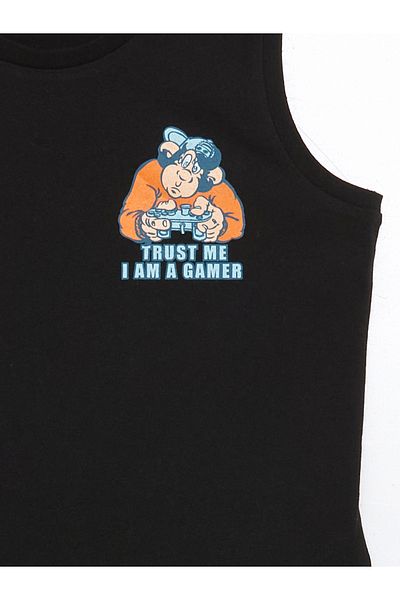 LC Waikiki Ανδρικό μονόχρωμο μπλουζάκι Crew Neck Nostalgic Monkey Printed