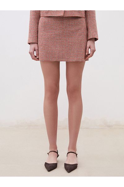 LC Waikiki Mini fustă din tweed în carouri