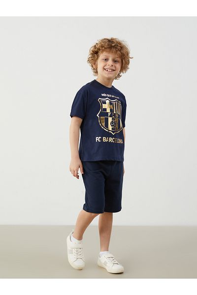 LC Waikiki Crew Neck Barcelona Printed Boys' T-Shirt