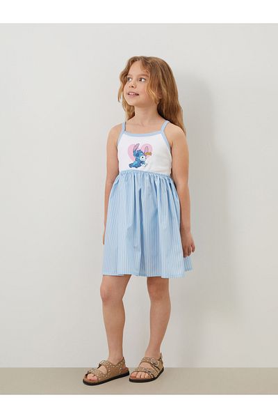 LC Waikiki Rochie pentru fetiță cu volane imprimate Stitch