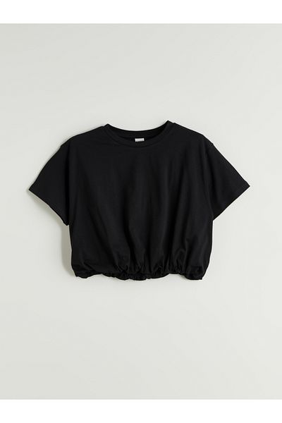 LC Waikiki Tricou Crop pentru fetiță cu gât crew