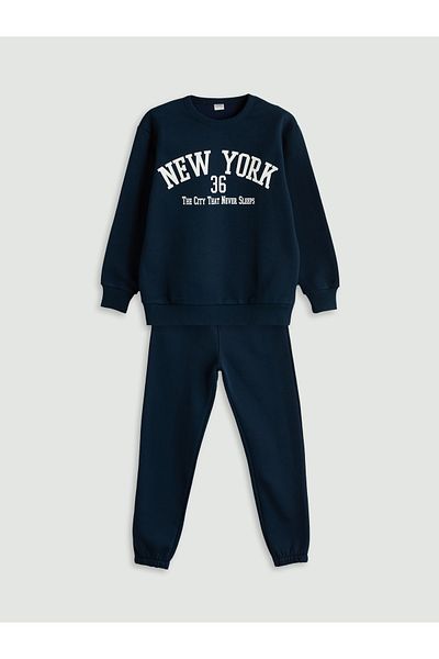 LC Waikiki Σετ αγορίστικη φόρμα Crew Neck New York Printed